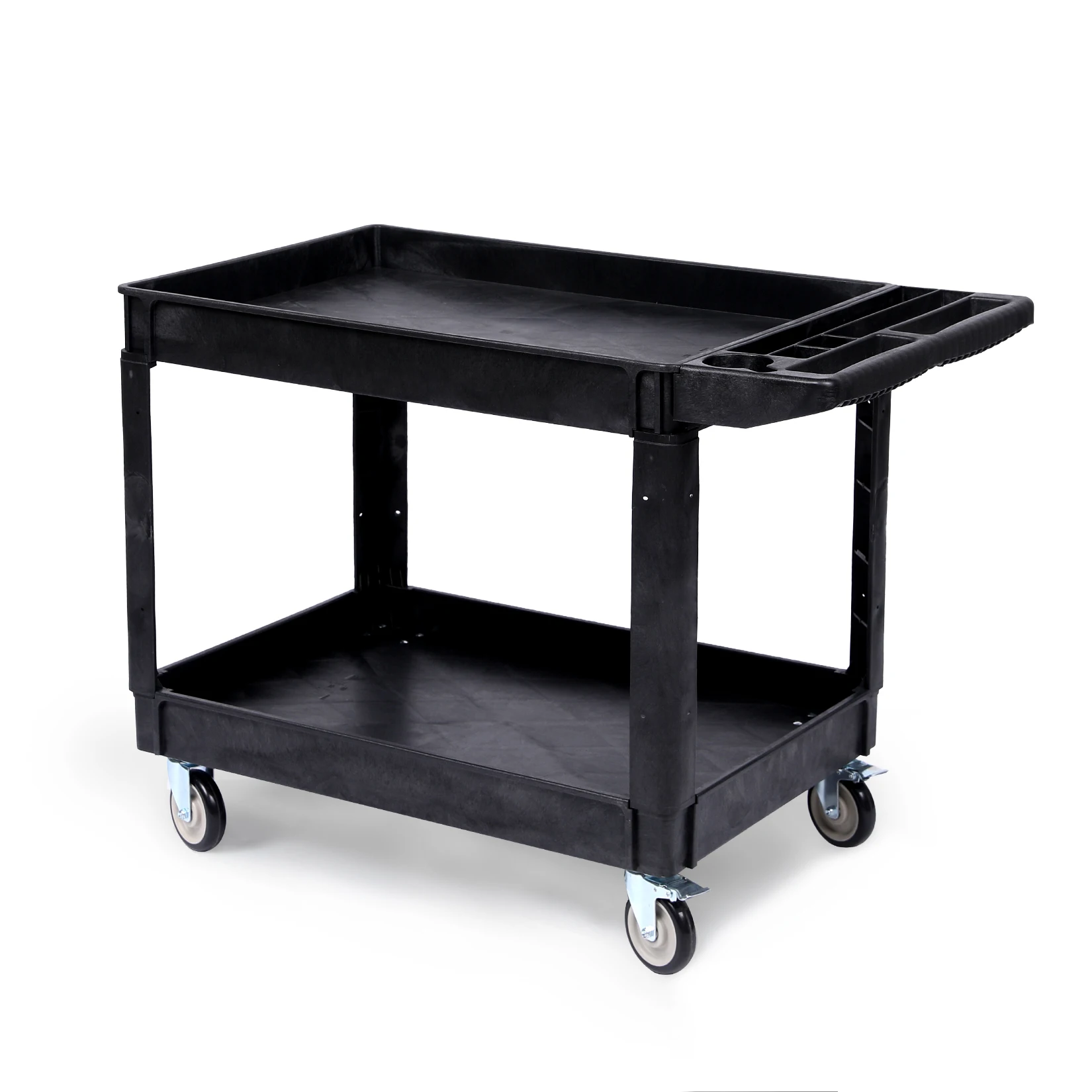 1Pc PP Heavy Duty Double Layer Tool Trolley