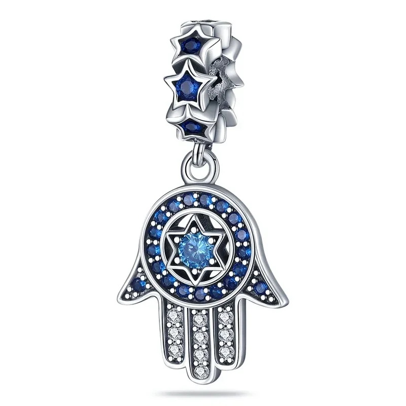 925 Sterling Silver Blue Devil Demon Eyes All-seeing Eye Mini Ciondola Perline Originali Pendenti e Ciondoli per Pandora Bracciale Gioielli Regalo