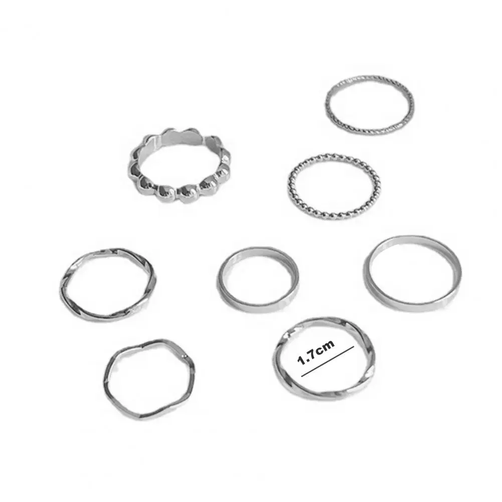 8Pcs Simple Knuckle Rings  Polishing Skin-Touch Fashion Rings  Women Minimalist Knuckle Finger Rings