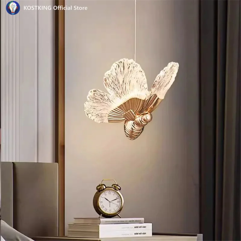 

Минимализм Современные акриловые бабочки Веселые светодиодные подвесные светильники Гостиная Кухня Ресторан Дом Подвесное освещение Светильники