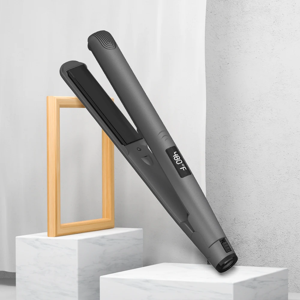 Ulelay Customizable 480 Titanium Flat Iron Wholesale Pretty Metallic Electric Hair Straightener Negative Ion Private Label