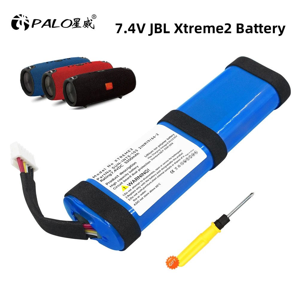 PALO 7.4V 5200mAh Replacement Battery For JBL Xtreme 2 Xtreme2 Xtreme3 SUN-INTE-103 ID1019 Bluetooth Audio Outdoor Speaker