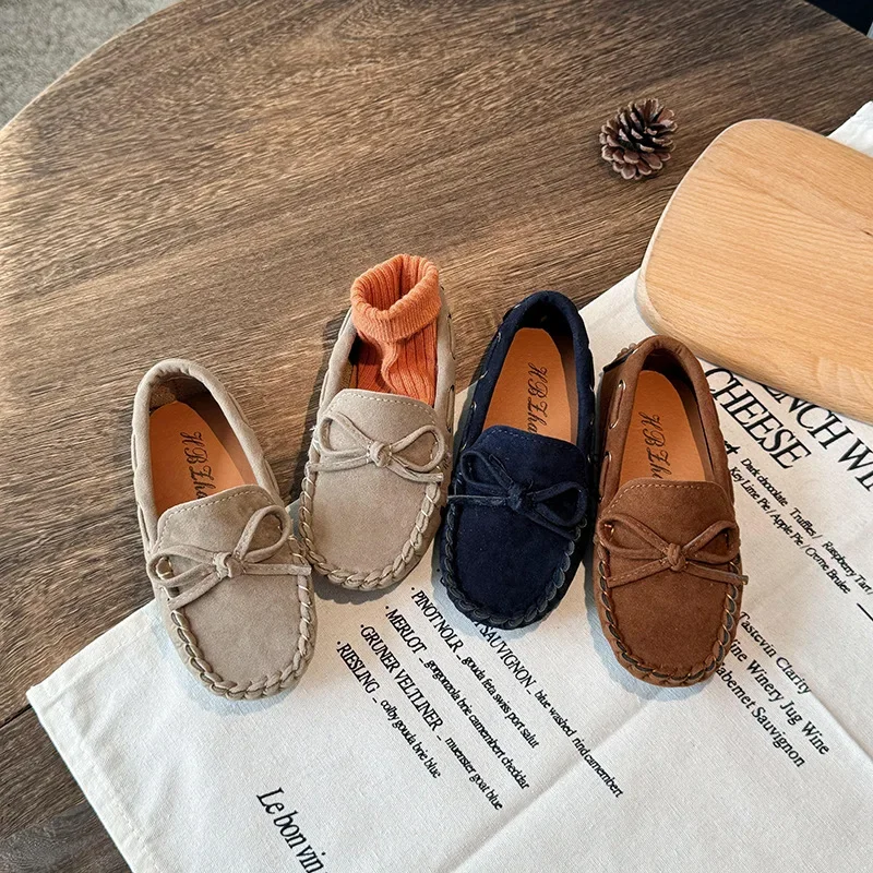 

Children Spring Autumn Casual Comfortable Classmates Boys Soft Soled Doudou Shoes Fashion Bow Children Shoes Neutral Low Top