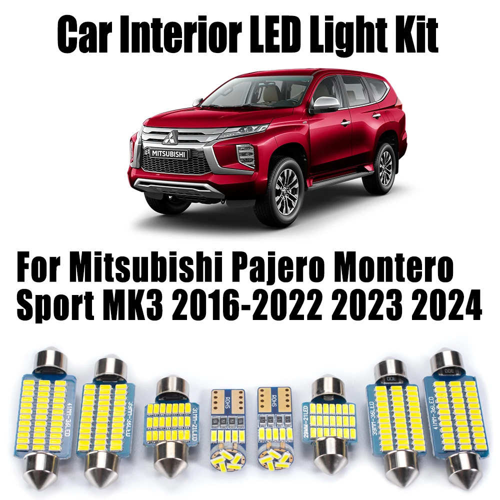 

17Pcs Canbus Car LED Interior Dome Reading Door Trunk Light Kit For Mitsubishi Pajero Montero Sport MK3 2016-2021 2022 2023 2024