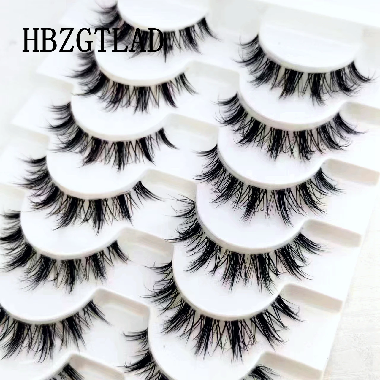 10pairs Eyelashes 3D Faux Mink Eyelashes Clear Band False Lashes Fluffy Soft Manga Lashes Wispy Natural Eyelash Extension Makeup