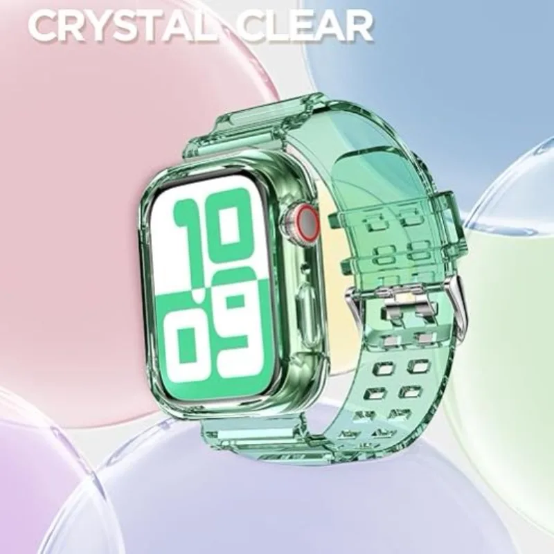 Transparent Silicone Band Strap Suitable For Apple Watch Series 10 42mm 46mm Smartwatch Straps