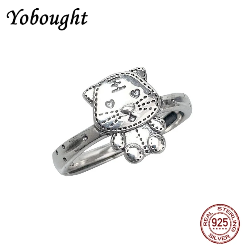 

НОВОЕ кольцо из стерлингового серебра 925 пробы с милым маленьким тигром для мужчин и женщин, индивидуальное ретро-дизайн с животными, ювелирное изделие, подарок