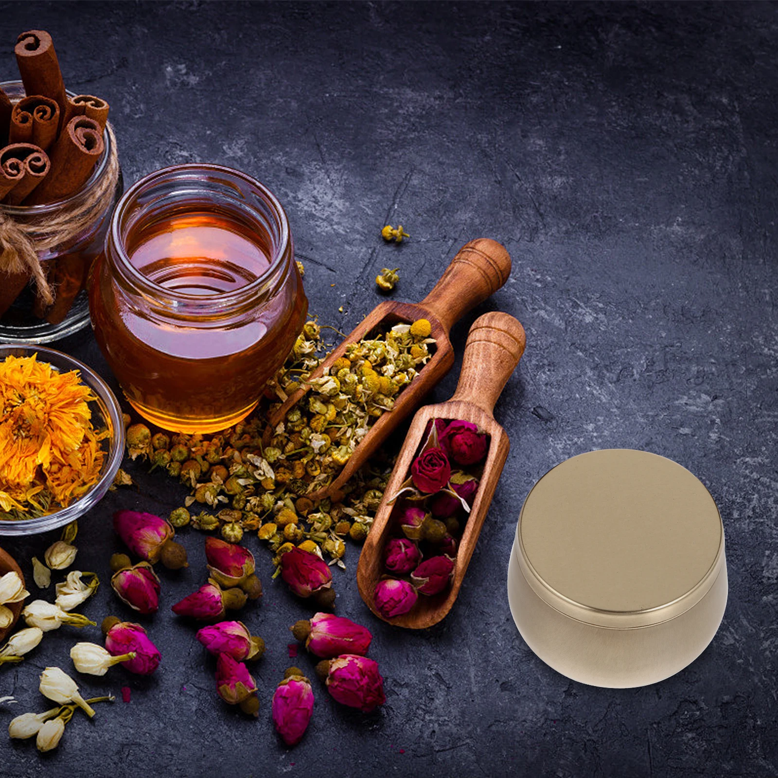 

9pcs Tea C Jar 8oz Round Sealed Edge Large Belly Tinplate Storage Canister Craft Loose Leaf Tea Bag Jewelry Beads Gift