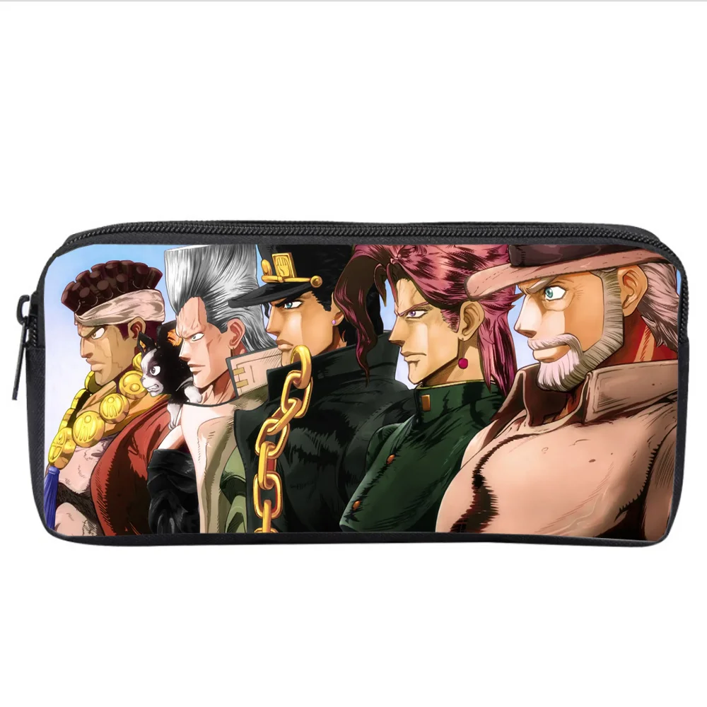 anime JoJo's Bizarre Adventure student Cartoon pencil case boys girls Zipper pencil Bag Handbag Women Cosmetic Case Makeup Bag