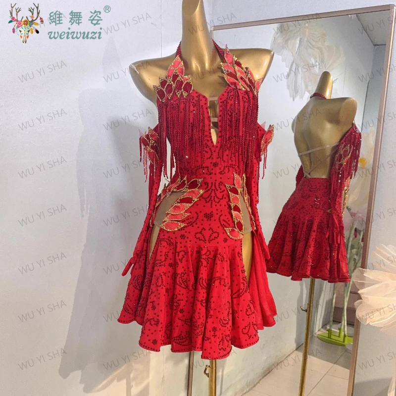 

Платья для соревнований по латинским танцам, женское роскошное платье с камнями AB, одежда для девочек, танго, самба, ча-ча, одежда для латинских выступлений