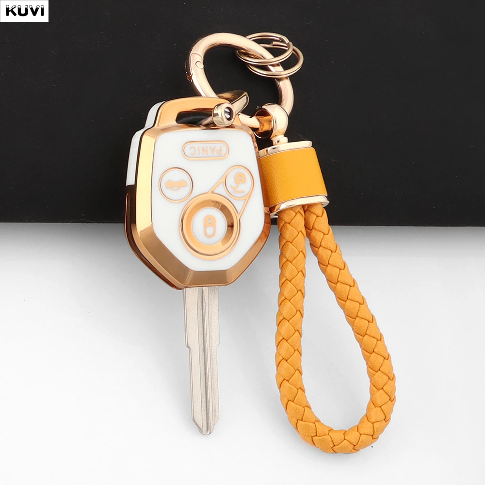 4 BTN TPU Car Folding Key Case Cover Shell Holder Keychain For Subaru Tribeca Forester WRX XV Outback Legacy Impreza Crosstrek