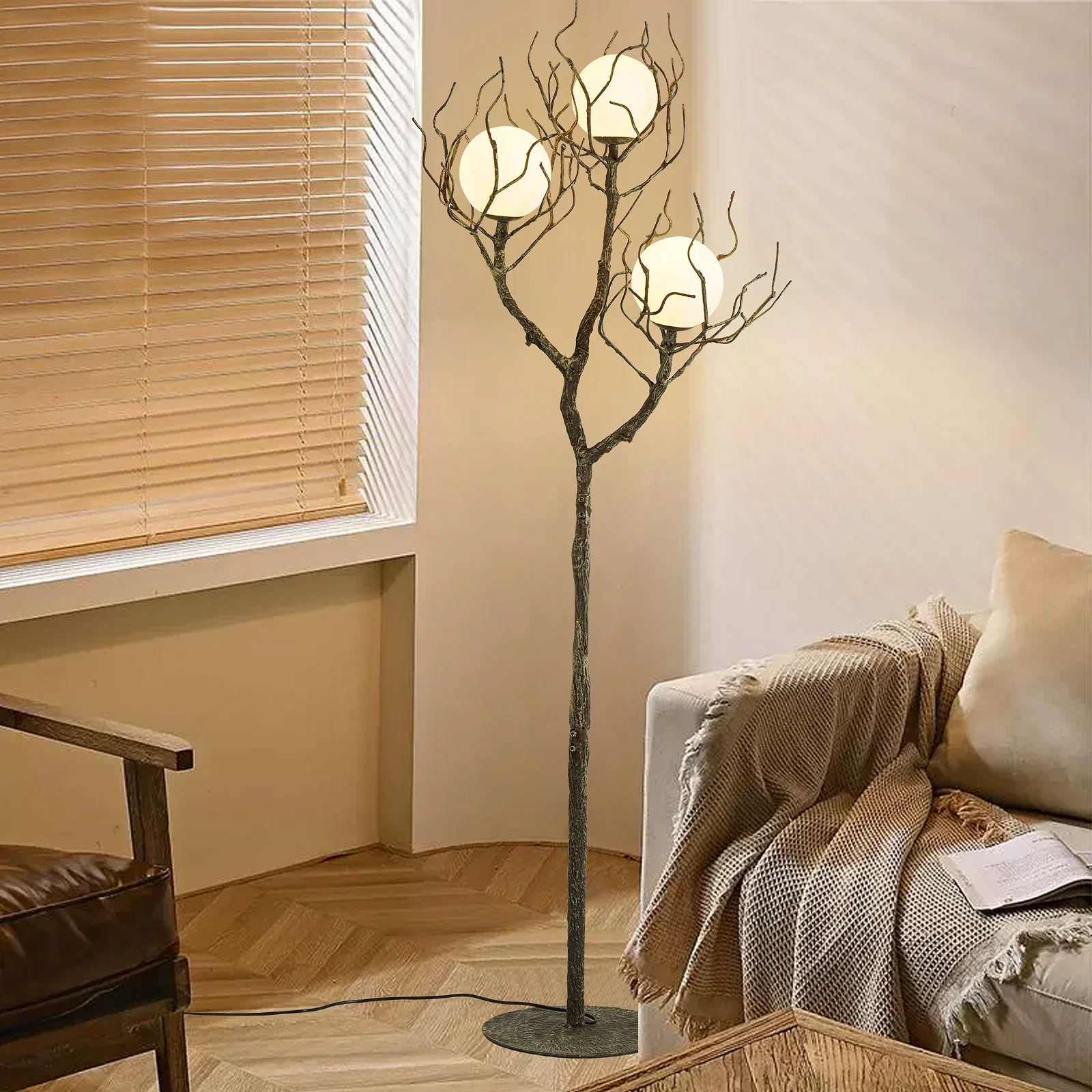 Home Decor Floor Lamp for Living Room Retro Vintage Standing Lamp Design Moon Tree Branch Floor Light Lunar LED Floor Lamp