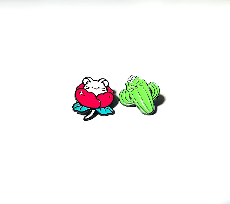 1pcs Cactus Cat Enamel Pin Cartoon Plant Kitten Face Cactus Coffee Brooches Shirt Lapel Bag Funny Animal Plant Badge Jewelry Gif