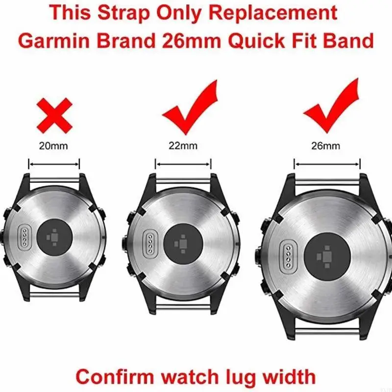 for Fenix 5x Descent Mk2/Mk2i Watch Durable Metal Buckle Strap Replace Wristband Quick Release Band