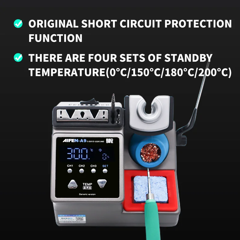 AIFEN-A9 Lead-Free Soldering Station Compatible C115/C210/C245 Handle Chip Temperature Control For BGA PCB Repair Welding