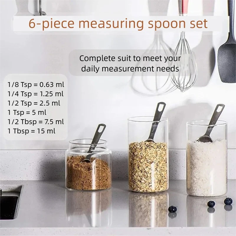 New  Stainless Steel Measuring Spoons Set Gram Dosing Spoon, Kitchen Meters Kit For Spice Coffee Powder Preparation Ls006