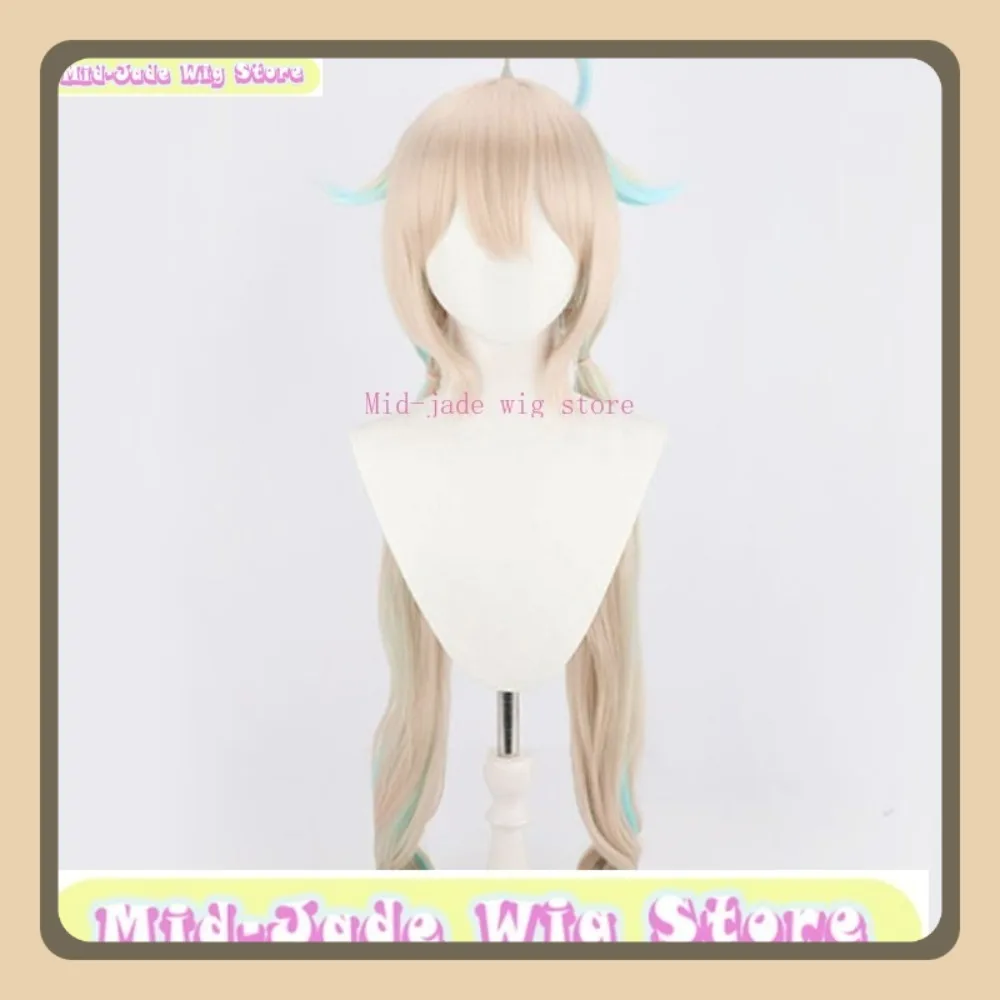 منتصف اليشم شعر مستعار مخزن EN Enna Alouette شعر مستعار تأثيري أنيمي لعبة تأثيري صبغ التوليف الشعر الطويل هالوين زي حفلة الدعائم