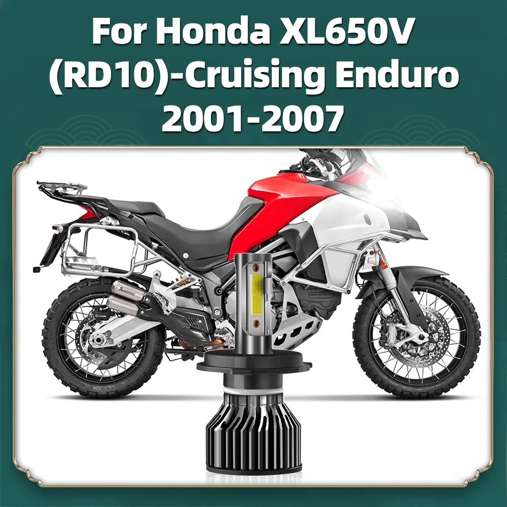 1x faro LED H4 para motocicleta Honda XL650V (RD10) Cruising Enduro 2001-2003 2004 2005 2006 2007 lámpara de motocicleta 12V 6000K 10000LM