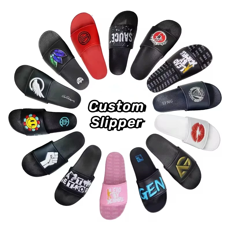 Hot Sale Custom Flip Flops Custom Printed Slippers Slides Footwear Custom Logo Slide Designer Slippers For Men