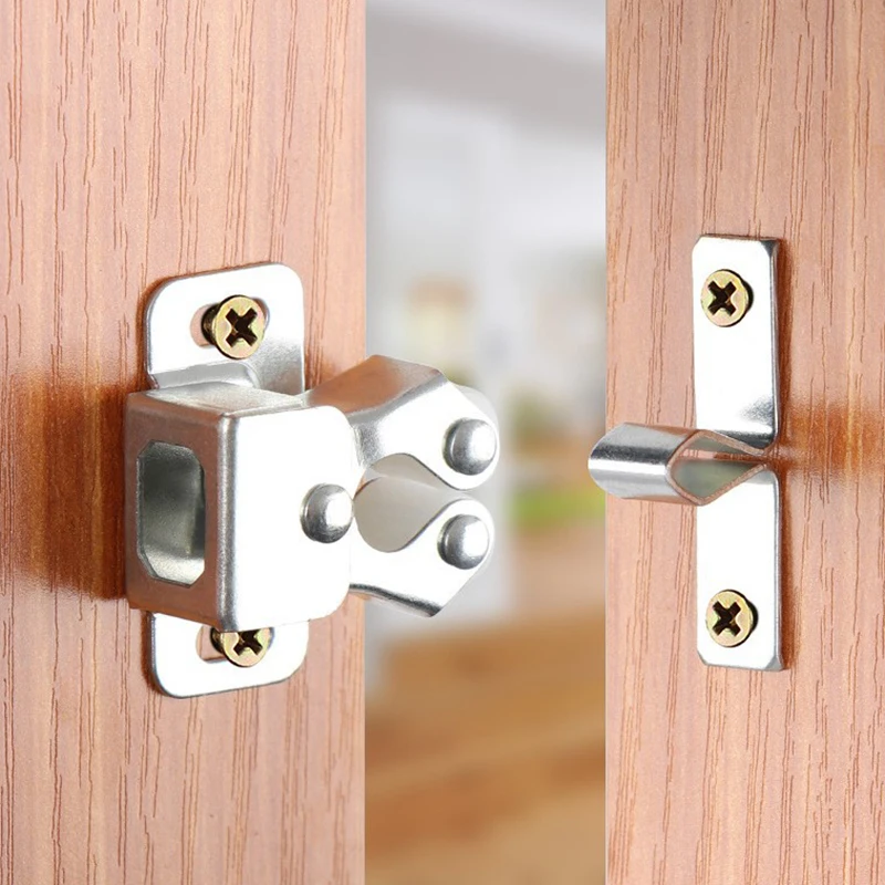 Press The Home Wardrobe Door Buckle Touch The Bead Magnetic Dual Wheel Spring Fixed Lock Buckle Low Foot Cabinet Door Buckle