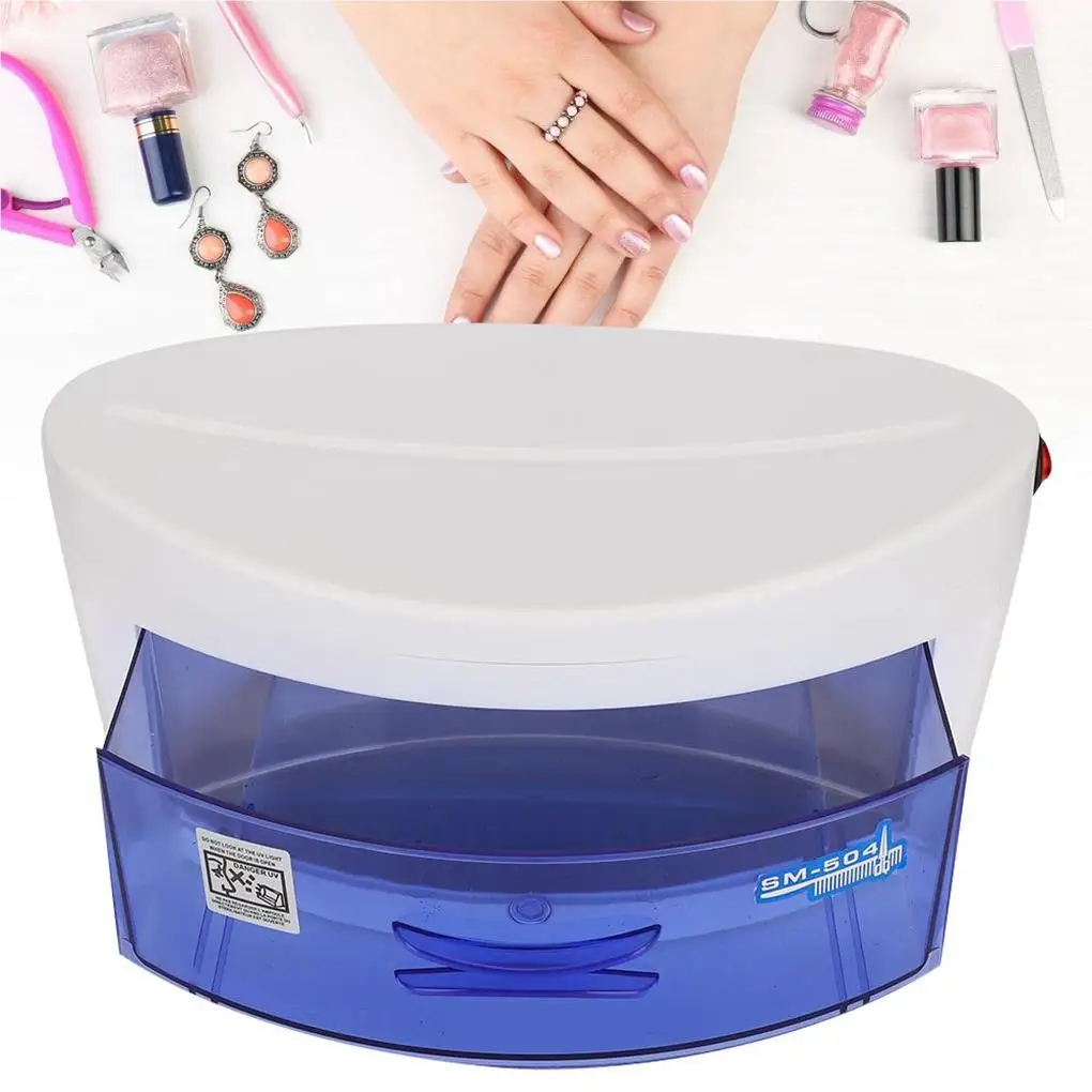 Nail Art Tool Cleaning Box Makeup Fingernail Tools Multifunctional Care Case Button Operation Manicure US Plug