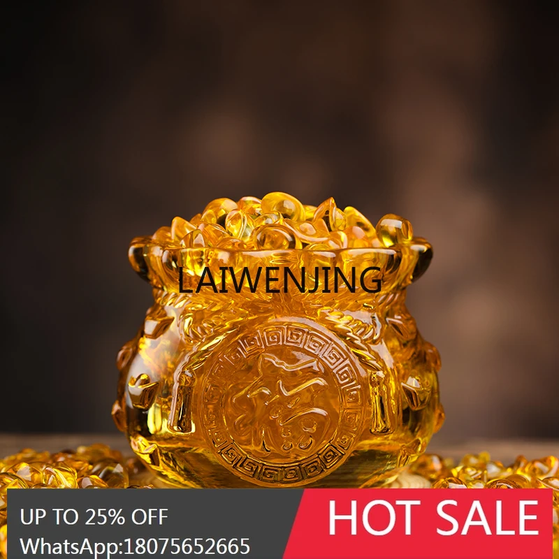 

glass crystal cornucopia ingot ornament living room lucky collection piggy bank