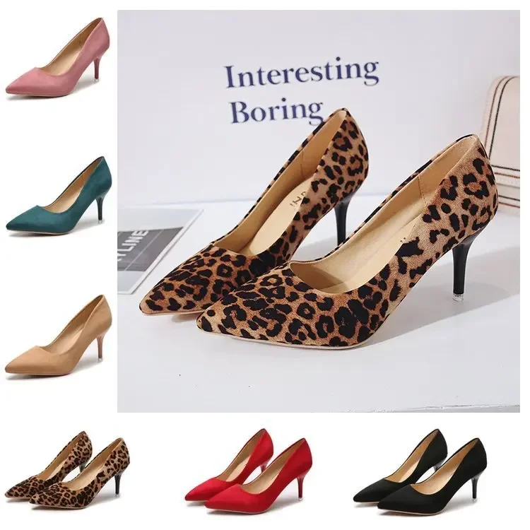 

Sexy Elegant Women's Fashion Shoes Leopard Print Fashion Pointed Toe High Heels 8.5cm Sandals Chaussure Femme 2023