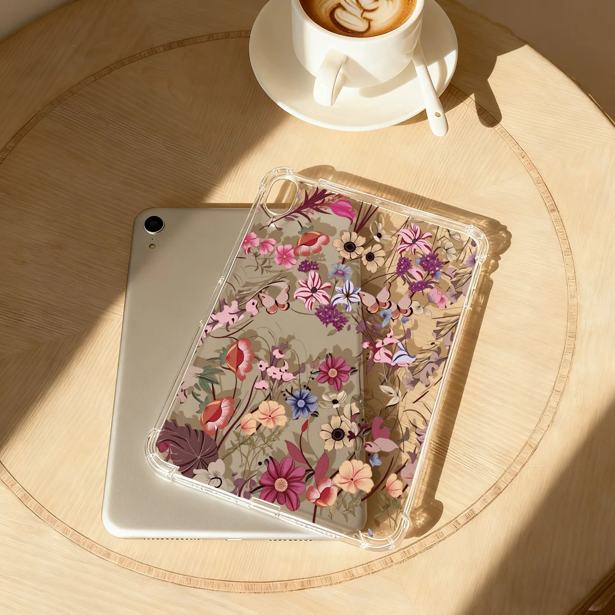 Clear Transparent Tablet Case for Apple iPad Pro 12.9 13 9.7 10.5 A16 11 10 9 8 Air 13 Mini 6 5 4 Cover Vintage Floral Butterfly