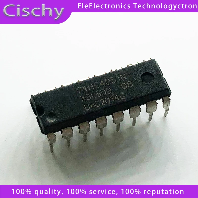 10pcs/lot 74HC4051 DIP16 multiplexer / demultiplexer 74HC4051N DIP-16