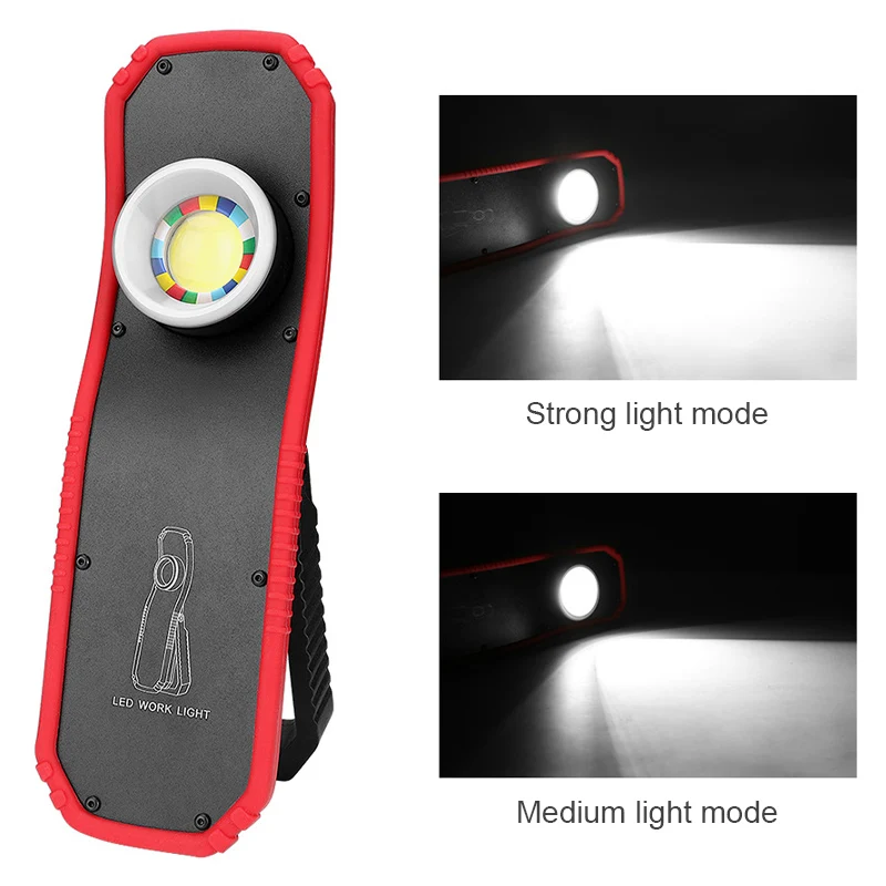 Portable COB Flashlight Work Light with Magnet Rechargeable Car Detailing Tools Portable Car Paint Checking Torch Power Light