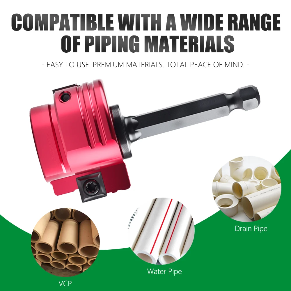 LAVIE 1개 PVC 파이프 리머 6.35mm 육각 샤프트 배관 공구 PVC ABS 배수관 조인트 공구 드릴 비트 시멘트 잔여물 청소용