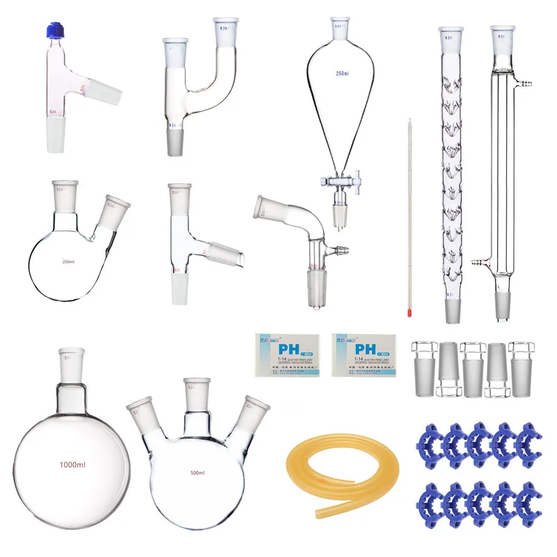 

29 Pcs New Advanced Chemistry Lab Glass Distillation Kit With 24/29 Glass Still Laboratory Glassware kit