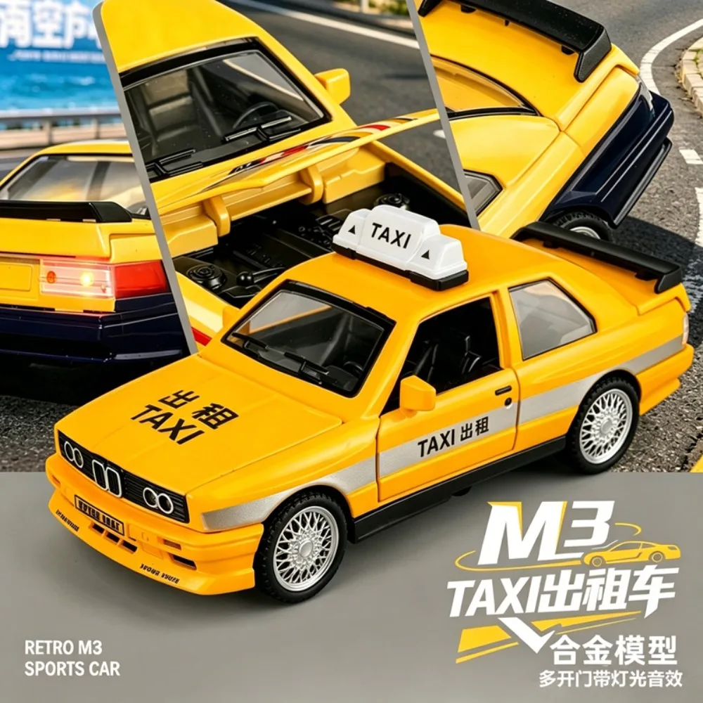 1:32 BMW M3 Retro Sports Car Model with Sound & Light, 15CM Toy - New Cross-Border Style for Amazon