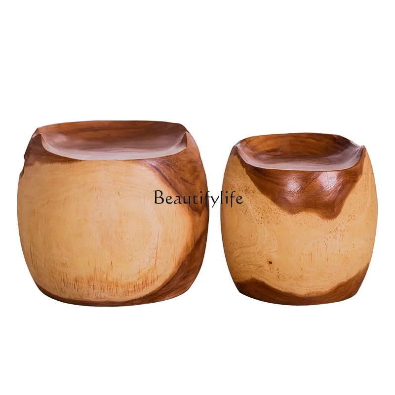 

South East Asia Furniture Creative Round Stool, Solid Wood Round Stool Tea Room Coffee Table