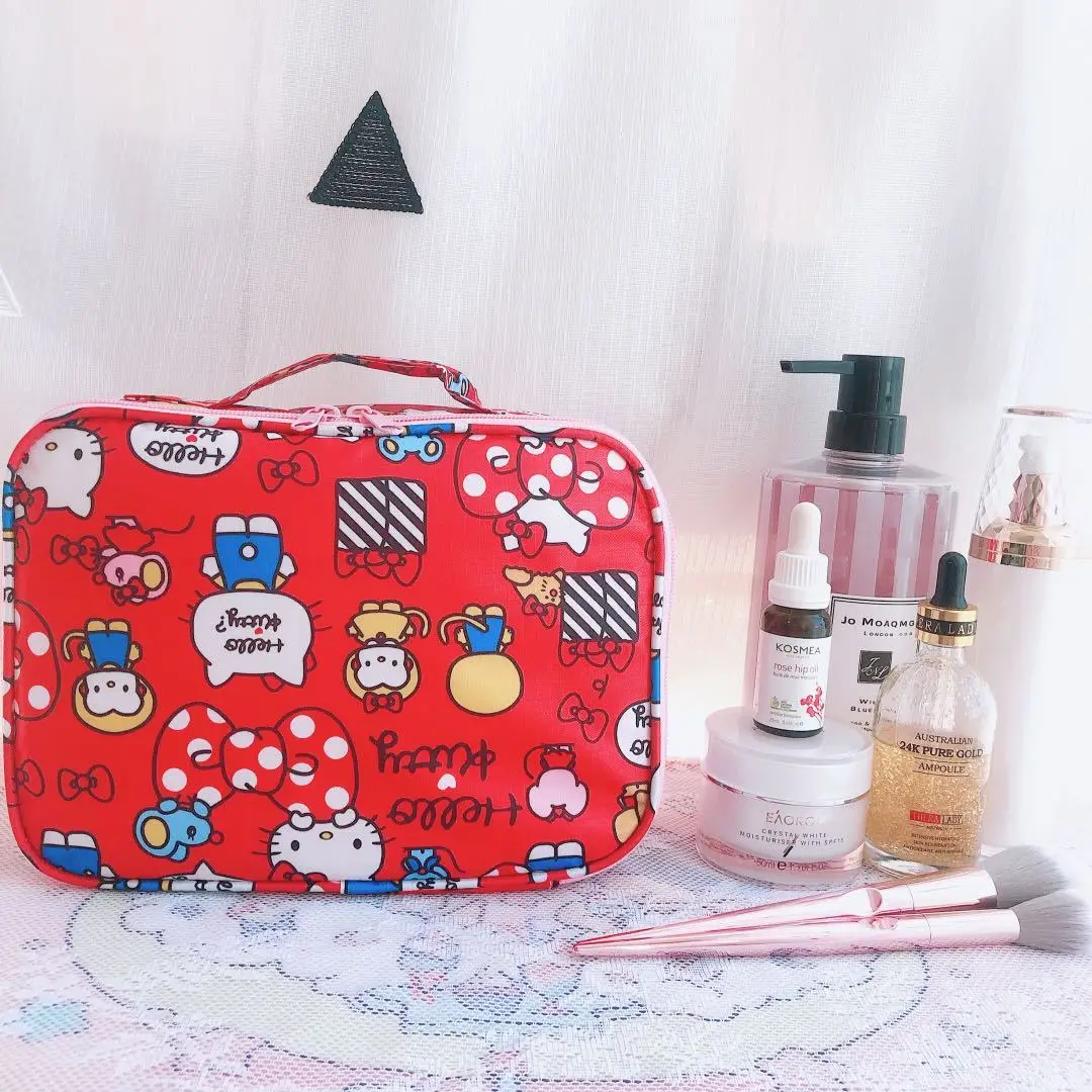 Hello Kitty women fashion cartoon Waterproof Cosmetic Bag Travel Bag Toiletry Bag Storage Bag Organizer Beauty Case