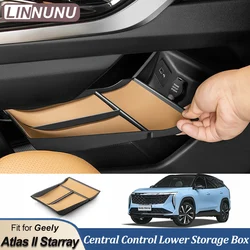 LINNUNU For Geely Atlas II Starray Boyue L 2025 Car Central Control Lower Storage Box Center Control Organizer Auto Accessories