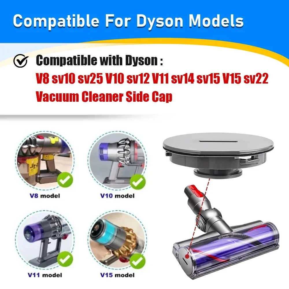 Vacuum Brush Attachment Rod End Cap Cover for Dyson V7 V8 V10 V11 V15 Cordless Vacuum Cleaner Accessory Direct Drive Side Cover