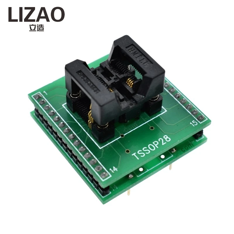 LIZAO TSSOP8 to DIP28 Adapter Socket, 0.65mm Pitch SSOP8 to DIP28 IC Test Socket for TL866A TL866CS Programmer
