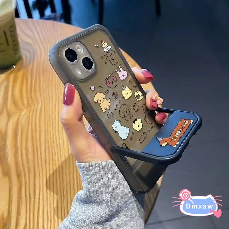 

Для OPPO Reno 5Z 4 3 Pro 4Z 2Z 2F 2 чехол милый такса собака кошка стоячий держатель чехол-подставка