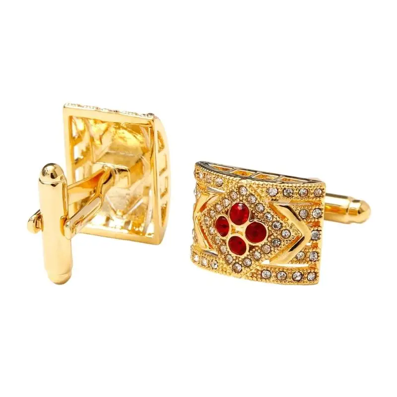31BB Multipurpose Men's Round Cufflinks Featuring Cubic Zirconia Stones Suitable for Casual and Formal Wear