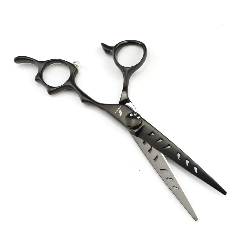 NEPURLson 6.0-inch black hollowed-out hair scissors, flat-cut scissors,  thinning scissors, sharp beauty, work great
