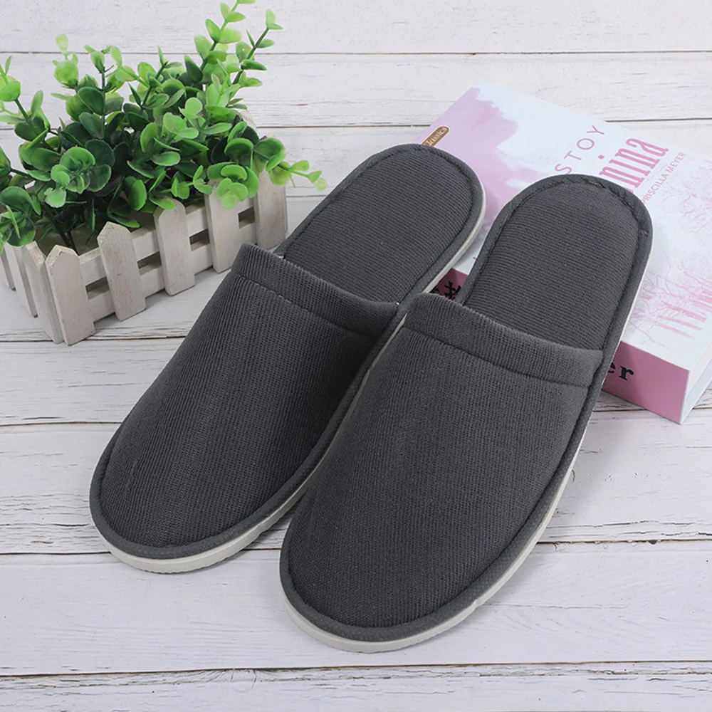 3 Pairs Disposable Slippers Hotel Travel Slipper Sanitary Party Home Guest Use Men Women Unisex Closed Toe Shoes Salon Homestay