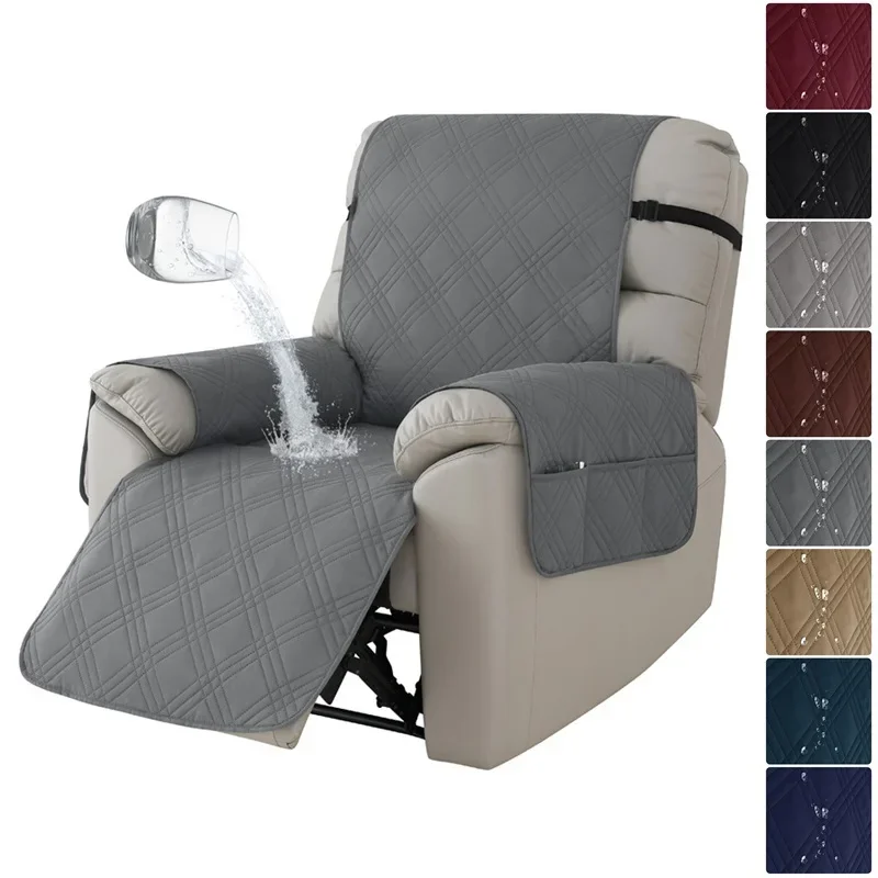 

1seater Recliner Cover Anti-dirty Armchair Slipcover with Elastic Strap Waterproof Sofa Furniture Protector for Living Room