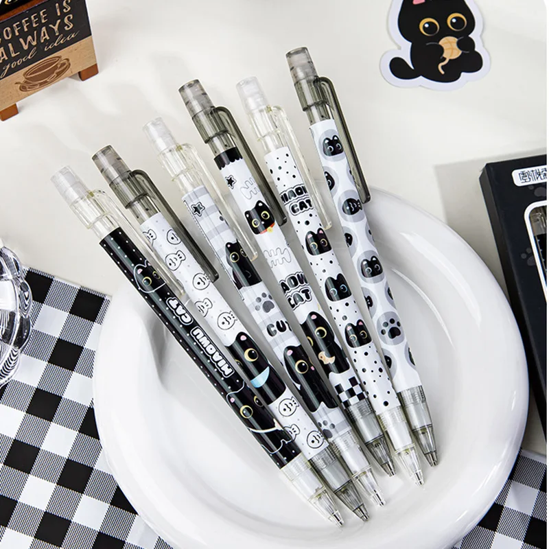 

Wholesale 60pcs Cute Cat Mechanical Pencils 0.5mm Student Writing Items Automatic Pencil with Eraser Kawaii Stationery Supplies