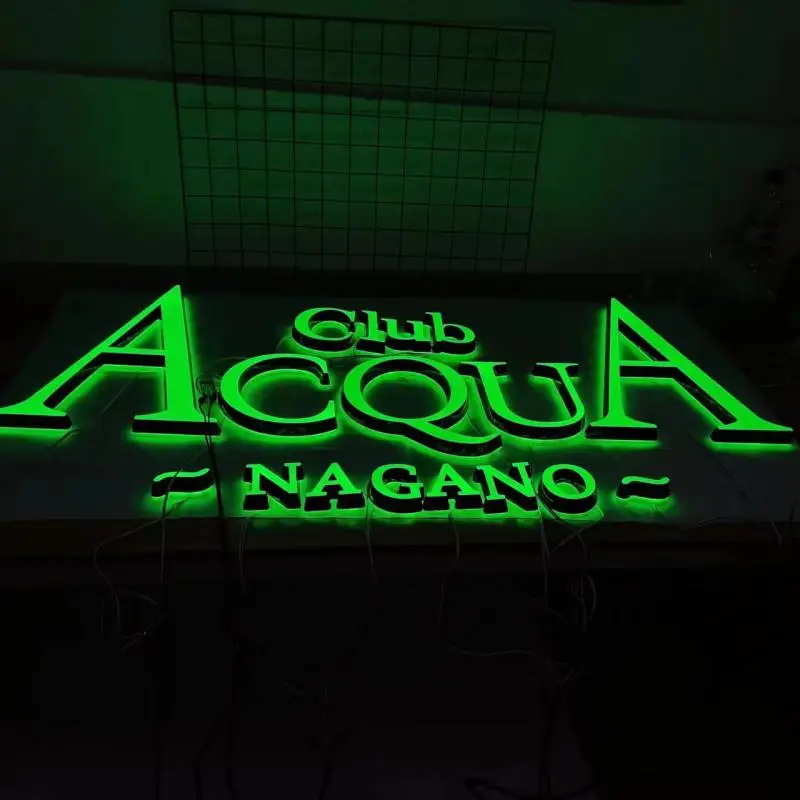 3D acrílico LED Light Up Shop Name Board, Letras iluminadas, Sinal personalizado