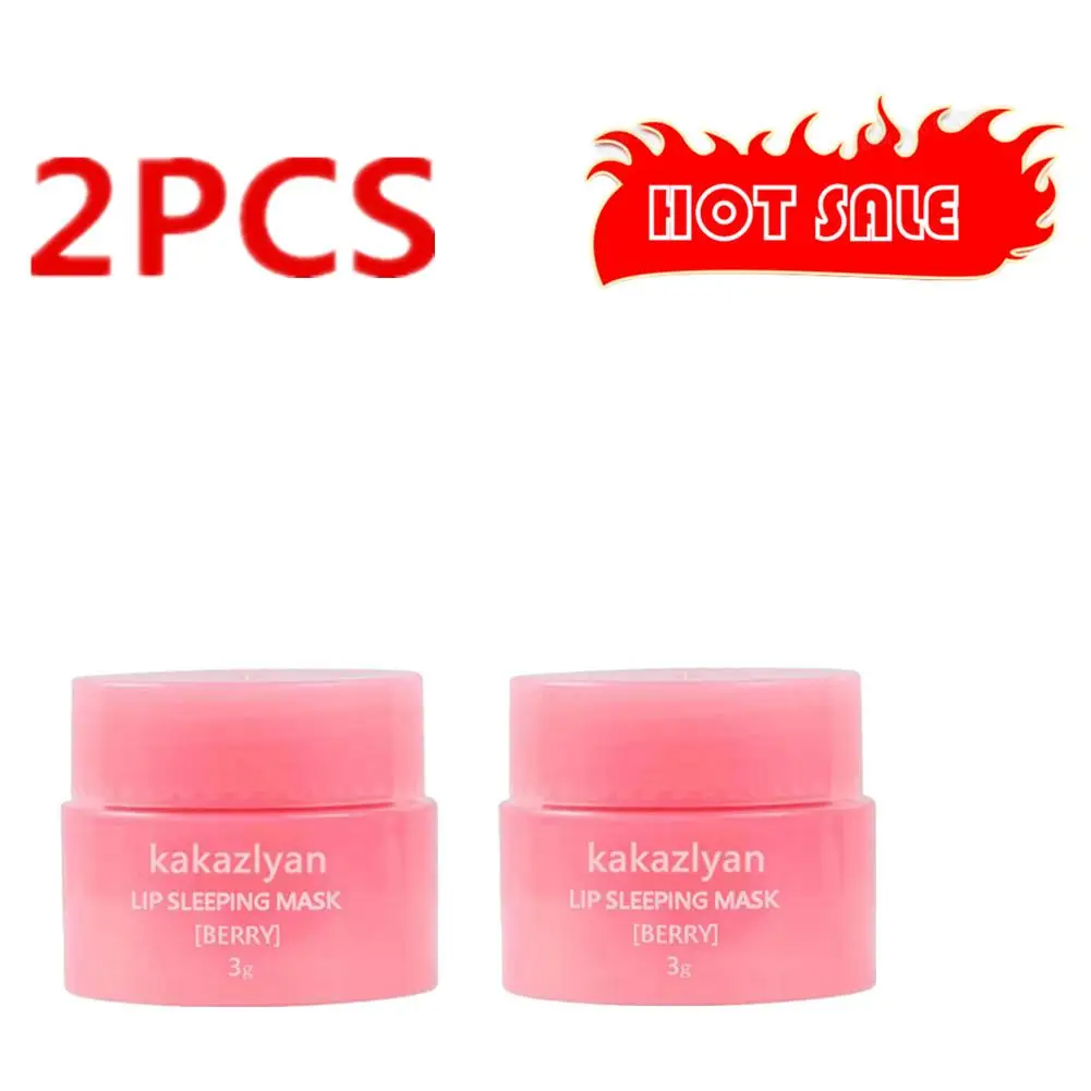 2x 3g South Korea Lip Sleep Mask Night Sleep Maintenance Moisturizing Lip Gloss Bleach Cream Nourishing Lip Care Lip Balm