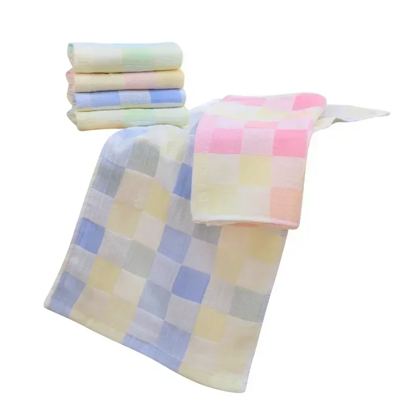 25*50cm Cotton Small Towel Double Gauze Children\'s Towel Square Cloth Dish Cloth Color Kindergarten Children Face Towel