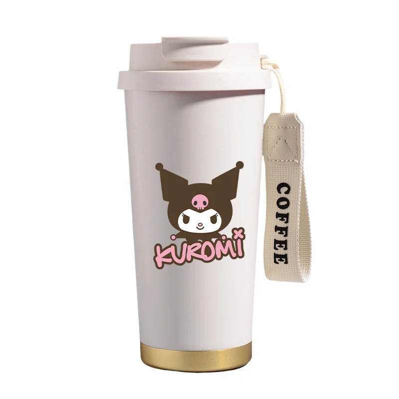 Y2k 500 мл Kawaii Kuromi My Melody, белая кофейная кружка, аниме, автомобильная изолированная бутылка для воды, портативная большая вместительная мультяшная чашка, подарки