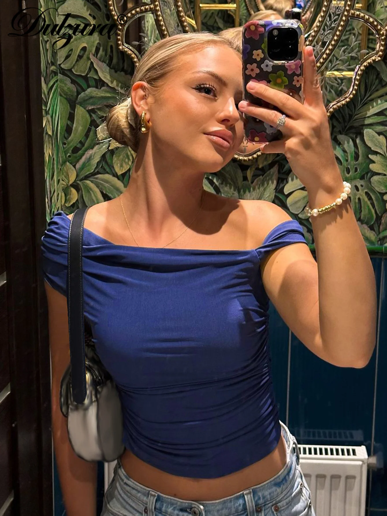 

Dulzura Skew Collar Sleeveless Bodycon Ruched Tank Tops Women'S Solid Sexy Elegant Y2K Top Party Club Summer Outfit Wholesale