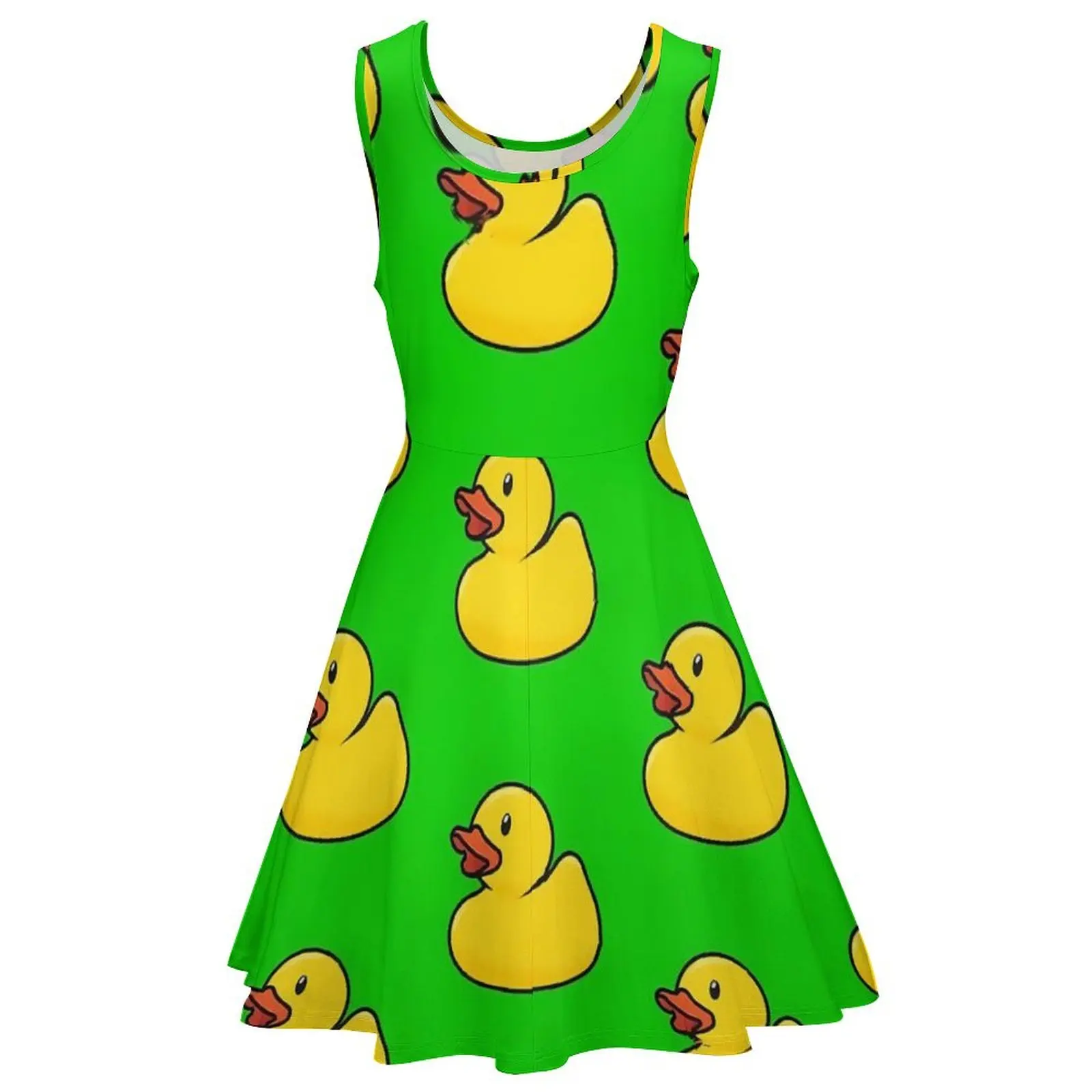 Vestido de patos de goma para mujer, ropa de playa de animales bonitos, sin mangas, moda coreana, talla grande, personalizado